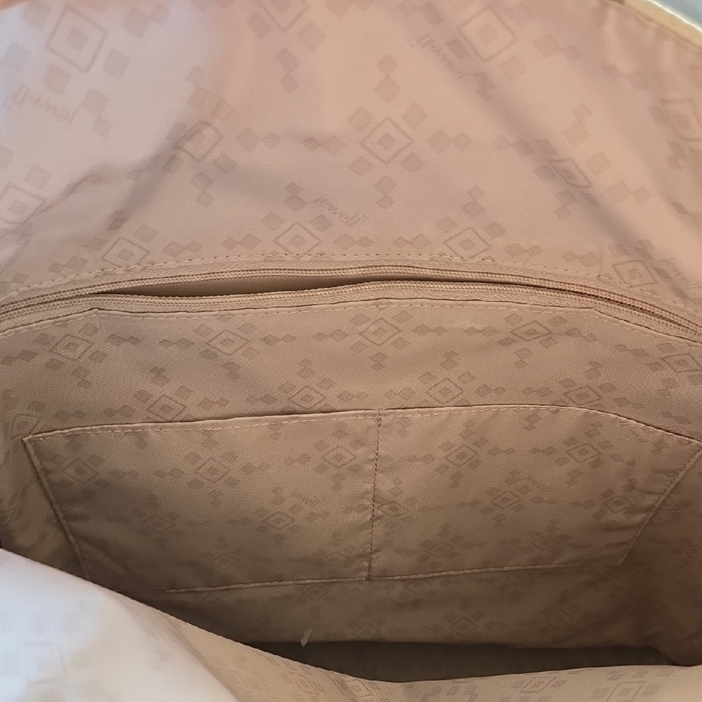 Thirty-One Speckled Tote with Brown Straps - Picture 3 of 4
